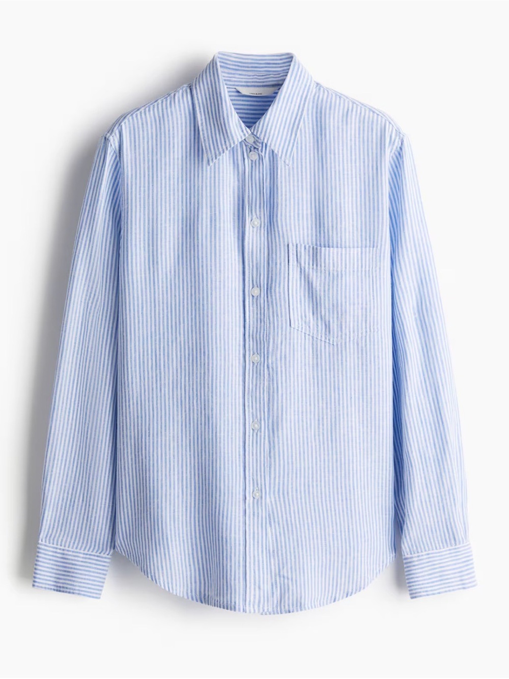 H&M Light Blue and White Striped Shirt